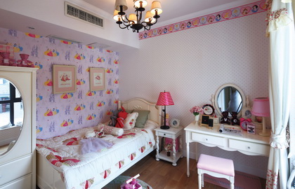 万亚广场客厅田园风格效果图复式162平方台州装修