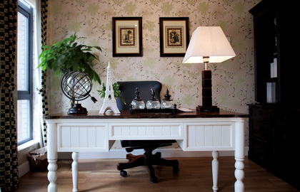 万亚广场客厅田园风格效果图复式162平方台州装修